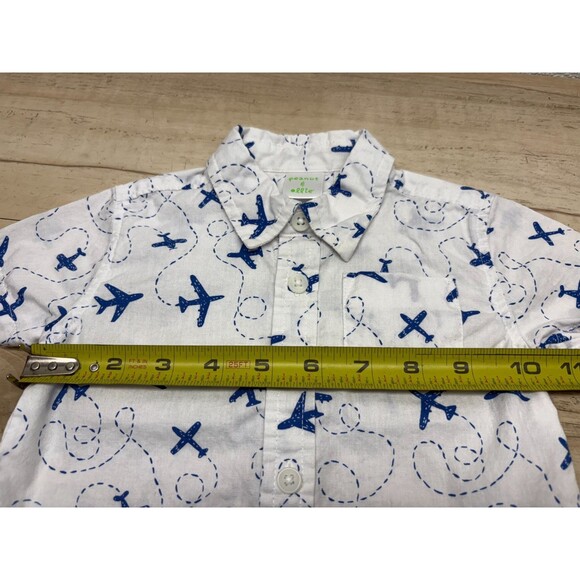Peanut & Ollie Boys Airplanes Print Shirt Button Up Short Sleeve Size: 6/9 M - Picture 7 of 8
